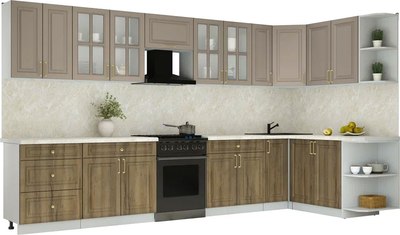 Кухонный гарнитур Интерлиния Мила Шато 1.7x3.7 PR - фото