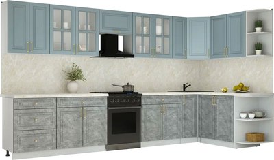 Кухонный гарнитур Интерлиния Мила Шато 1.7x3.7 PR - фото