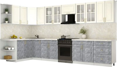 Кухонный гарнитур Интерлиния Мила Шато 1.7x3.8 LV - фото