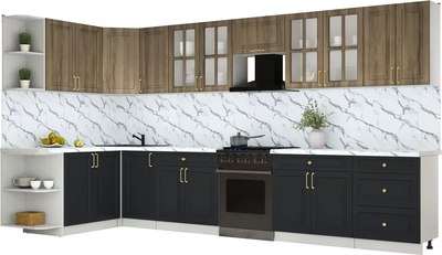 Кухонный гарнитур Интерлиния Мила Шато 1.7x3.8 LV - фото