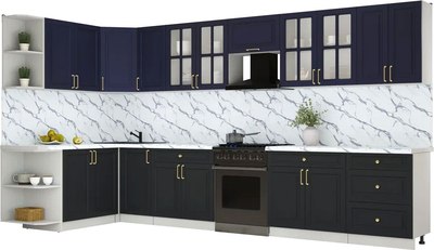 Кухонный гарнитур Интерлиния Мила Шато 1.7x3.8 LV - фото