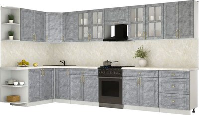 Кухонный гарнитур Интерлиния Мила Шато 1.7x3.8 LV - фото