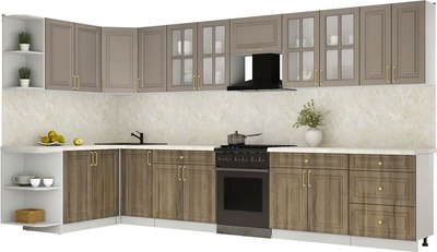 Кухонный гарнитур Интерлиния Мила Шато 1.7x3.8 LV - фото