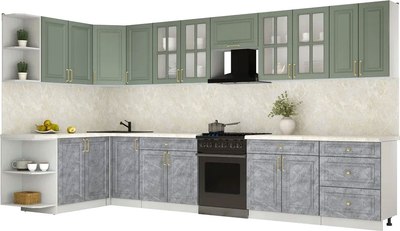 Кухонный гарнитур Интерлиния Мила Шато 1.7x3.8 LV - фото