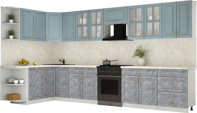 Кухонный гарнитур Интерлиния Мила Шато 1.7x3.8 LV - фото