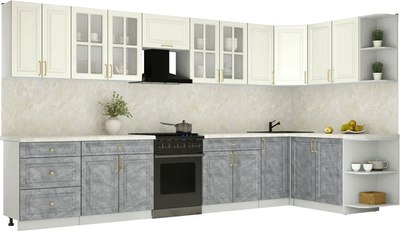 Кухонный гарнитур Интерлиния Мила Шато 1.7x3.8 PR - фото