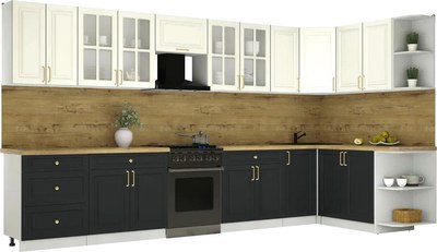 Кухонный гарнитур Интерлиния Мила Шато 1.7x3.8 PR - фото