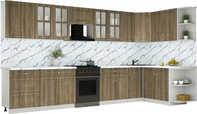 Кухонный гарнитур Интерлиния Мила Шато 1.7x3.8 PR - фото