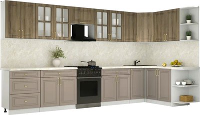 Кухонный гарнитур Интерлиния Мила Шато 1.7x3.8 PR - фото