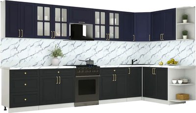 Кухонный гарнитур Интерлиния Мила Шато 1.7x3.8 PR - фото