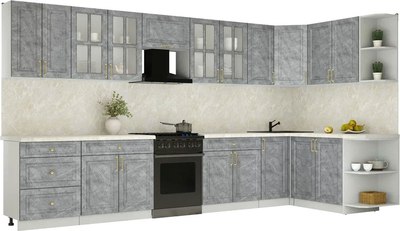 Кухонный гарнитур Интерлиния Мила Шато 1.7x3.8 PR - фото