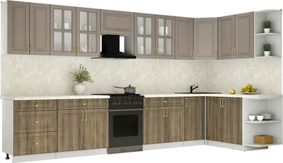 Кухонный гарнитур Интерлиния Мила Шато 1.7x3.8 PR - фото