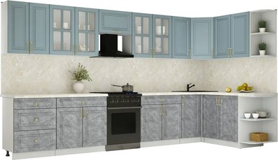 Кухонный гарнитур Интерлиния Мила Шато 1.7x3.8 PR - фото