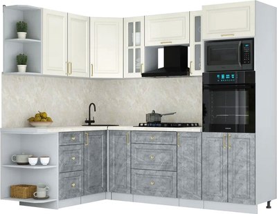 Кухонный гарнитур Интерлиния Мила Шато 1.68x2.4 ВТ LV - фото