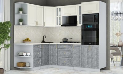 Кухонный гарнитур Интерлиния Мила Шато 1.68x2.4 ВТ LV