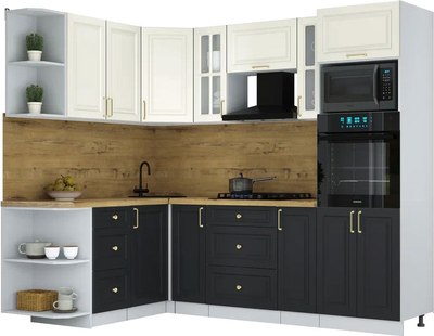 Кухонный гарнитур Интерлиния Мила Шато 1.68x2.4 ВТ LV - фото