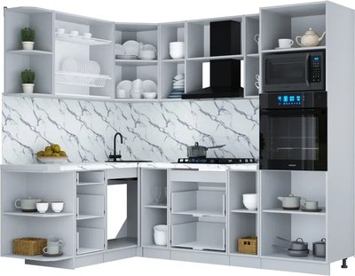 Кухонный гарнитур Интерлиния Мила Шато 1.68x2.4 ВТ LV