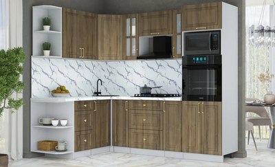 Кухонный гарнитур Интерлиния Мила Шато 1.68x2.4 ВТ LV