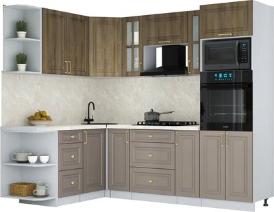 Кухонный гарнитур Интерлиния Мила Шато 1.68x2.4 ВТ LV - фото