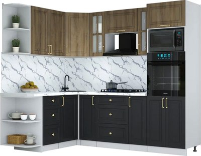 Кухонный гарнитур Интерлиния Мила Шато 1.68x2.4 ВТ LV - фото