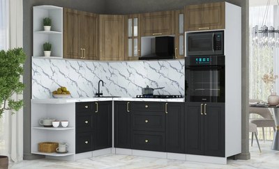 Кухонный гарнитур Интерлиния Мила Шато 1.68x2.4 ВТ LV