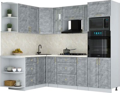 Кухонный гарнитур Интерлиния Мила Шато 1.68x2.4 ВТ LV - фото