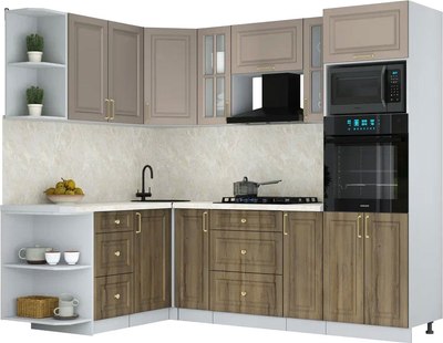 Кухонный гарнитур Интерлиния Мила Шато 1.68x2.4 ВТ LV - фото