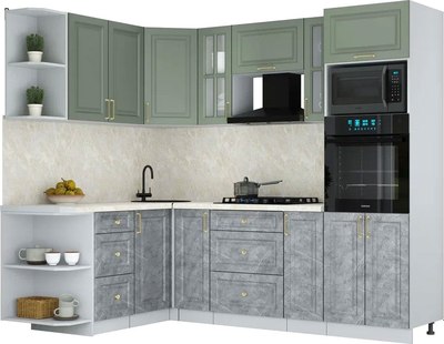 Кухонный гарнитур Интерлиния Мила Шато 1.68x2.4 ВТ LV - фото