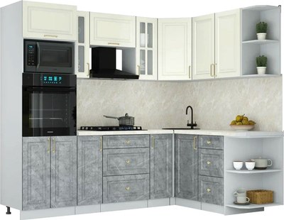 Кухонный гарнитур Интерлиния Мила Шато 1.68x2.4 ВТ PR - фото