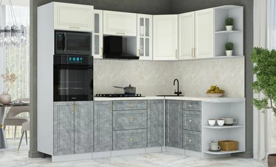 Кухонный гарнитур Интерлиния Мила Шато 1.68x2.4 ВТ PR