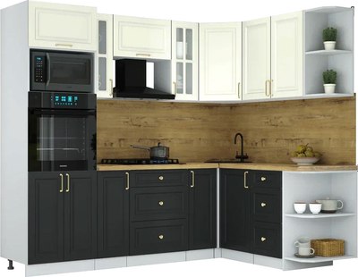 Кухонный гарнитур Интерлиния Мила Шато 1.68x2.4 ВТ PR - фото