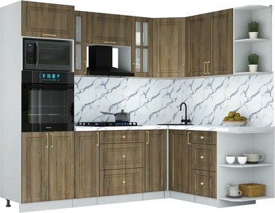 Кухонный гарнитур Интерлиния Мила Шато 1.68x2.4 ВТ PR - фото