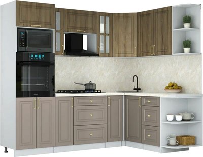 Кухонный гарнитур Интерлиния Мила Шато 1.68x2.4 ВТ PR - фото