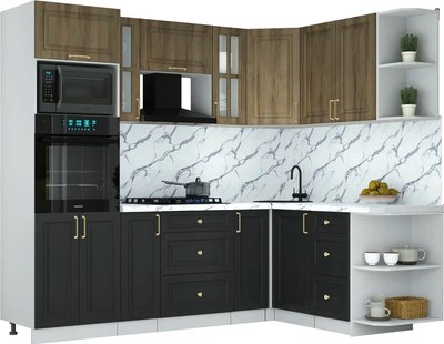 Кухонный гарнитур Интерлиния Мила Шато 1.68x2.4 ВТ PR - фото