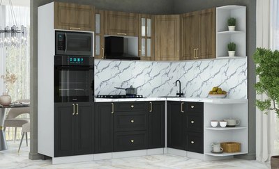 Кухонный гарнитур Интерлиния Мила Шато 1.68x2.4 ВТ PR