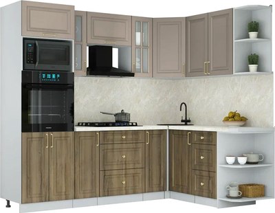 Кухонный гарнитур Интерлиния Мила Шато 1.68x2.4 ВТ PR - фото