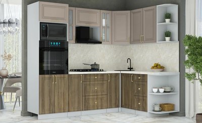 Кухонный гарнитур Интерлиния Мила Шато 1.68x2.4 ВТ PR