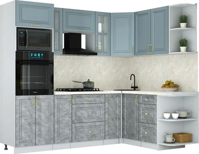 Кухонный гарнитур Интерлиния Мила Шато 1.68x2.4 ВТ PR - фото