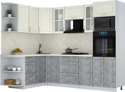 Кухонный гарнитур Интерлиния Мила Шато 1.68x2.6 ВТ LV - фото