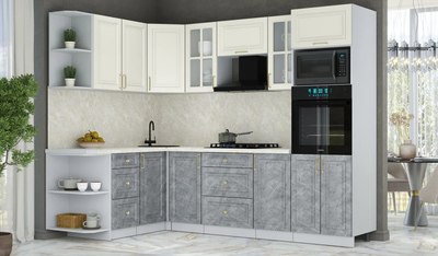 Кухонный гарнитур Интерлиния Мила Шато 1.68x2.6 ВТ LV