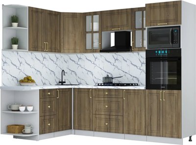 Кухонный гарнитур Интерлиния Мила Шато 1.68x2.6 ВТ LV - фото