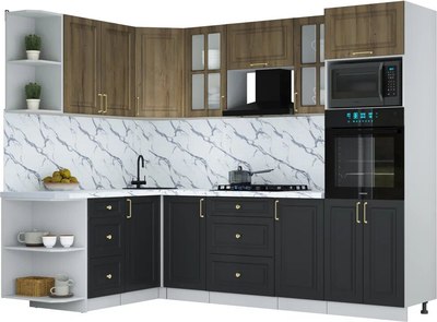 Кухонный гарнитур Интерлиния Мила Шато 1.68x2.6 ВТ LV - фото