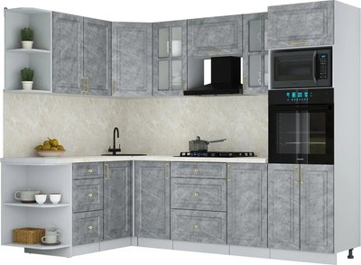 Кухонный гарнитур Интерлиния Мила Шато 1.68x2.6 ВТ LV - фото