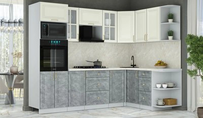 Кухонный гарнитур Интерлиния Мила Шато 1.68x2.6 ВТ PR