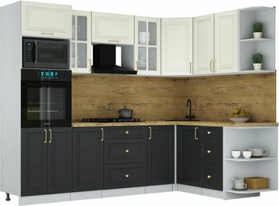 Кухонный гарнитур Интерлиния Мила Шато 1.68x2.6 ВТ PR - фото