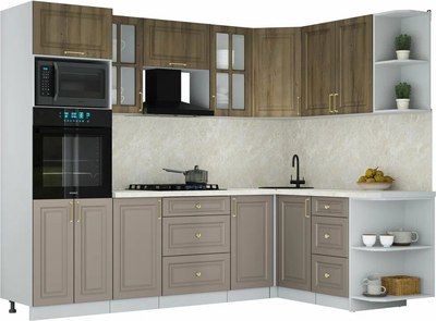 Кухонный гарнитур Интерлиния Мила Шато 1.68x2.6 ВТ PR - фото