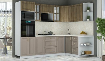 Кухонный гарнитур Интерлиния Мила Шато 1.68x2.6 ВТ PR