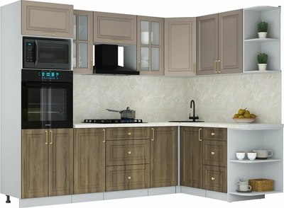 Кухонный гарнитур Интерлиния Мила Шато 1.68x2.6 ВТ PR - фото