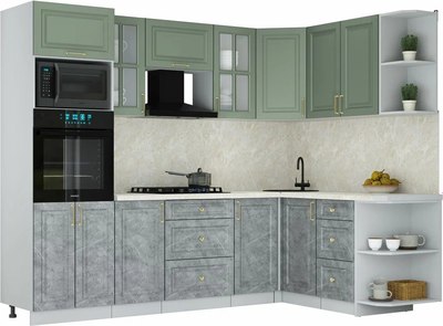 Кухонный гарнитур Интерлиния Мила Шато 1.68x2.6 ВТ PR - фото