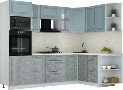 Кухонный гарнитур Интерлиния Мила Шато 1.68x2.6 ВТ PR - фото